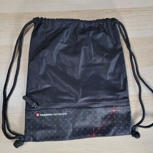 Lululemon Gym Bag Rope Drawstring Membership Sack Lightweight Black Nylon Tote